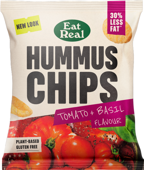 EAT REAL Hummus Chips - Tomato & Basil 22g (Pack of 24)