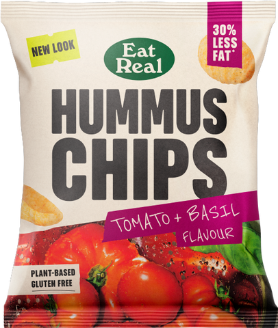 EAT REAL Hummus Chips - Tomato & Basil 22g (Pack of 24)