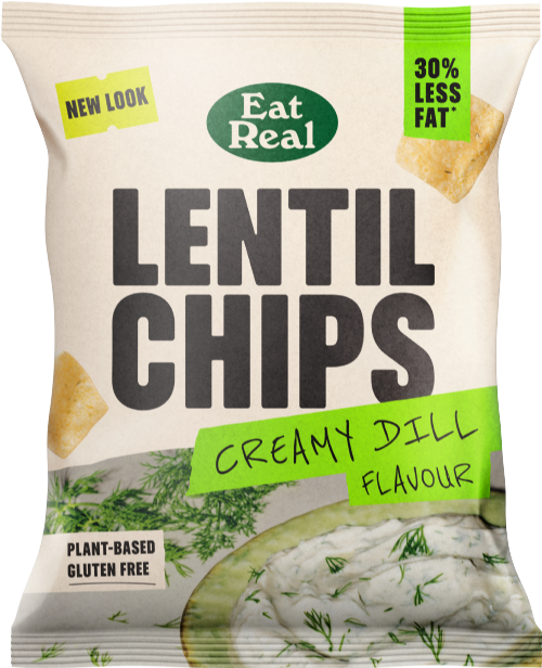 EAT REAL Lentil Chips - Creamy Dill 40g (Pack of 18)