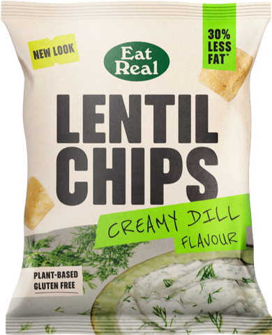 EAT REAL Lentil Chips - Creamy Dill 40g (Pack of 18)