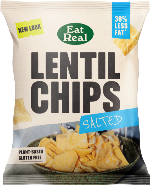 EAT REAL Lentil Chips - Salted 40g (Pack of 18)