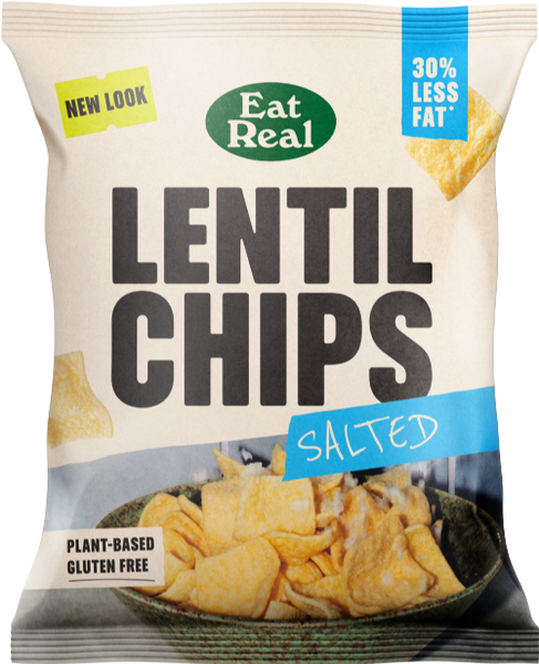 EAT REAL Lentil Chips - Salted 40g (Pack of 18)