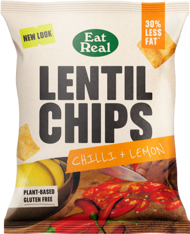 EAT REAL Lentil Chips - Chilli & Lemon 40g (Pack of 18)