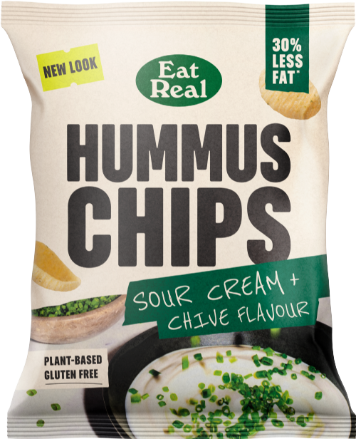 EAT REAL Hummus Chips - Sour Cream & Chive 45g (Pack of 18)