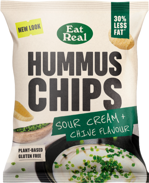 EAT REAL Hummus Chips - Sour Cream & Chive 45g (Pack of 18)
