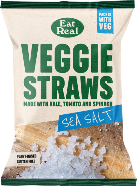EAT REAL Veggie Straws - Sea Salt 45g (Pack of 18)