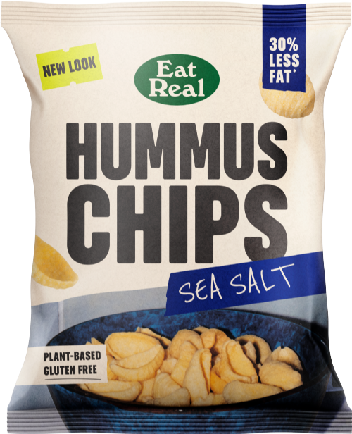 EAT REAL Hummus Chips - Sea Salt 45g (Pack of 18)