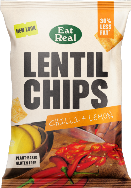 EAT REAL Lentil Chips - Chilli & Lemon 95g (Pack of 10)