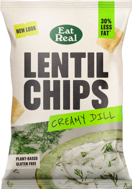 EAT REAL Lentil Chips - Creamy Dill 95g (Pack of 10)