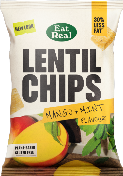 EAT REAL Lentil Chips - Mango & Mint 95g (Pack of 10)