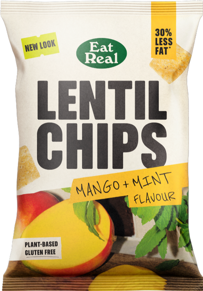 EAT REAL Lentil Chips - Mango & Mint 95g (Pack of 10)