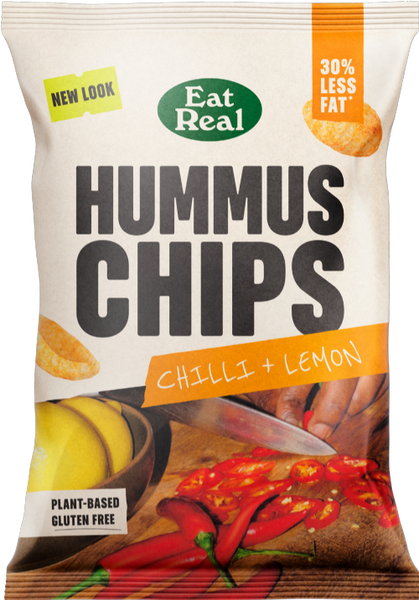 EAT REAL Hummus Chips - Chilli & Lemon 110g (Pack of 10)
