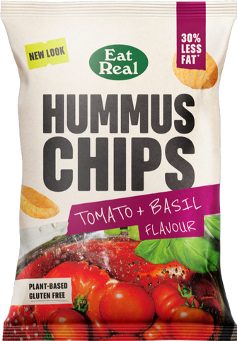 EAT REAL Hummus Chips - Tomato & Basil 110g (Pack of 10)