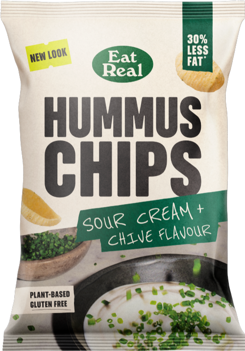 EAT REAL Hummus Chips - Sour Cream & Chive 110g (Pack of 10)