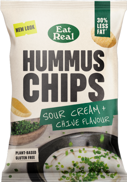 EAT REAL Hummus Chips - Sour Cream & Chive 110g (Pack of 10)