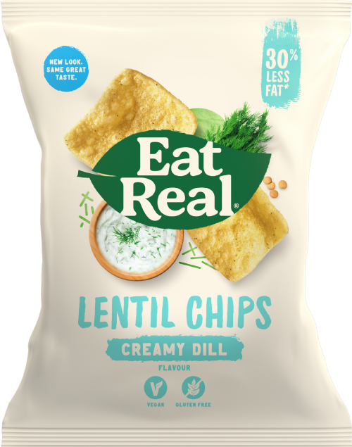 EAT REAL Lentil Chips - Creamy Dill 40g (Pack of 12)