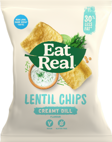 EAT REAL Lentil Chips - Creamy Dill 40g (Pack of 12)