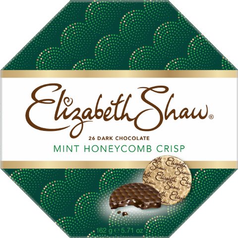 ELIZABETH SHAW Dark Chocolate Mint Honeycomb Crisp 162g (Pack of 8)