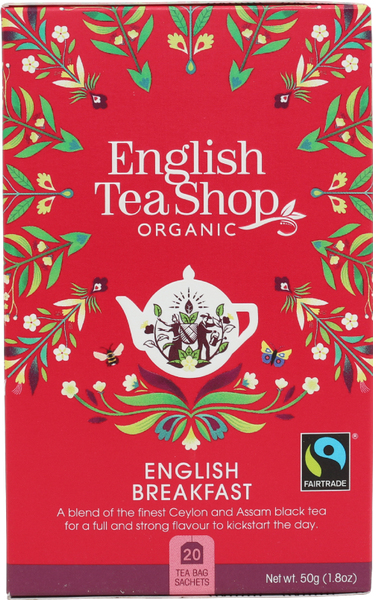 ENGLISH TEA SHOP 20 English Breakfast Sachets 50g (Pack of 6)