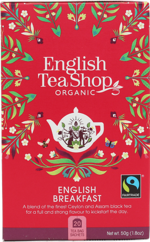 ENGLISH TEA SHOP 20 English Breakfast Sachets 50g (Pack of 6)