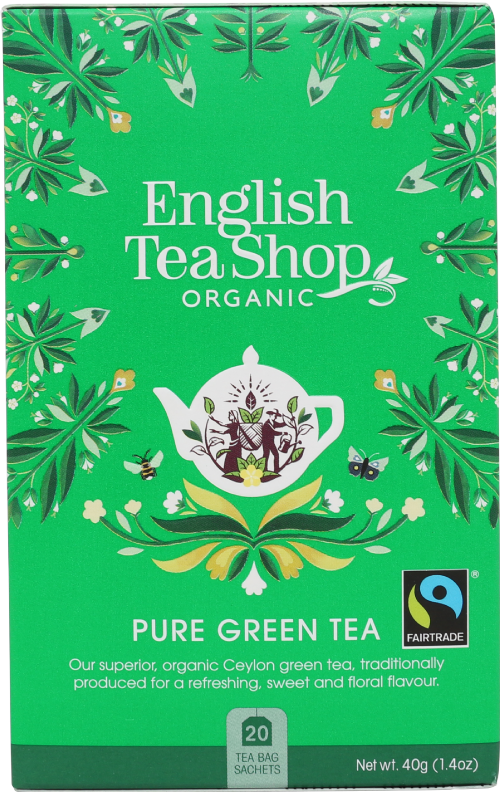 ENGLISH TEA SHOP 20 Pure Green Tea Sachets 40g (Pack of 6)