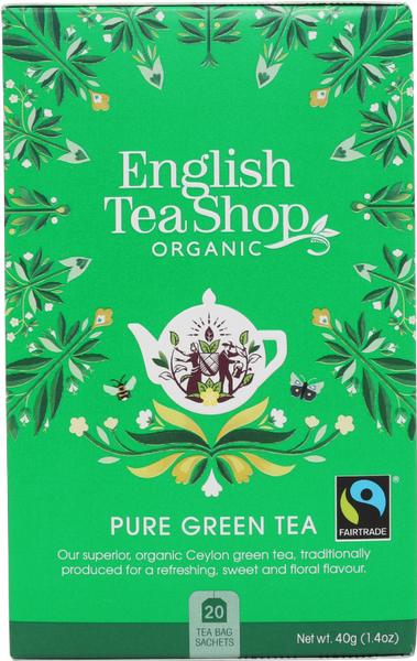 ENGLISH TEA SHOP 20 Pure Green Tea Sachets 40g (Pack of 6)