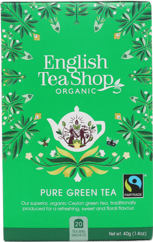 ENGLISH TEA SHOP 20 Pure Green Tea Sachets 40g (Pack of 6)