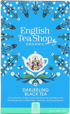 ENGLISH TEA SHOP 20 Darjeeling Black Tea Sachets 40g (Pack of 6)