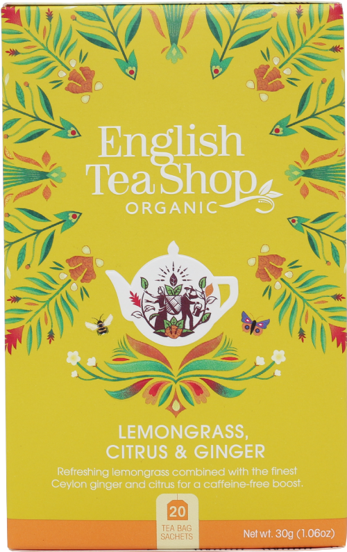 ENGLISH TEA SHOP 20 Lemongrass, Citrus & Ginger Sachets 30g (Pack of 6)