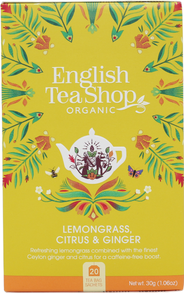 ENGLISH TEA SHOP 20 Lemongrass, Citrus & Ginger Sachets 30g (Pack of 6)