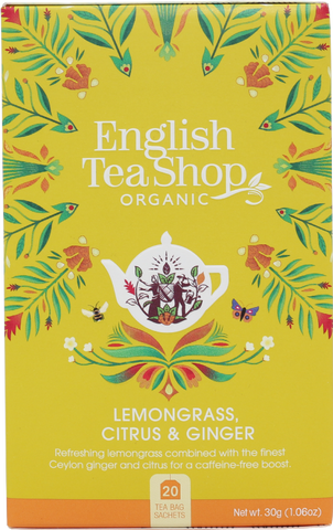 ENGLISH TEA SHOP 20 Lemongrass, Citrus & Ginger Sachets 30g (Pack of 6)