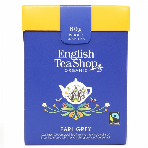 ENGLISH TEA SHOP Earl Grey Whole Leaf Tea 80g (Pack of 6)