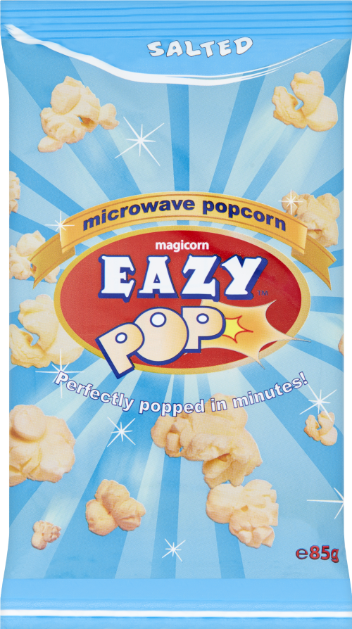 EAZY POP Microwave Popcorn - Salted Flavour 85g (Pack of 16)