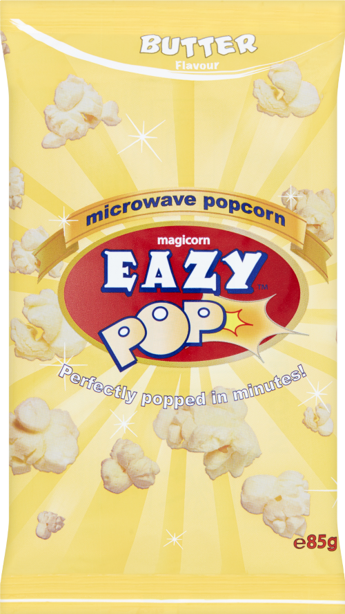 EAZY POP Microwave Popcorn - Butter Flavour 85g (Pack of 16)