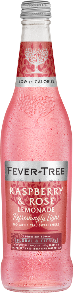 FEVER-TREE Refreshingly Light Rasp & Rose Lemonade 500ml (Pack of 8)