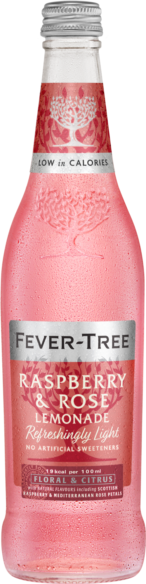 FEVER-TREE Refreshingly Light Rasp & Rose Lemonade 500ml (Pack of 8)
