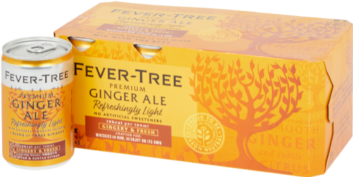 FEVER-TREE Refreshingly Light Ginger Ale - Cans 8x150ml (Pack of 3)