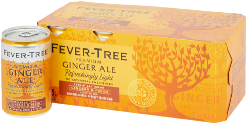 FEVER-TREE Refreshingly Light Ginger Ale - Cans 8x150ml (Pack of 3)