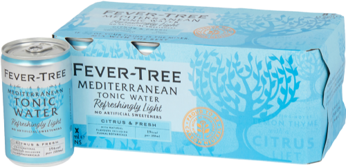 FEVER-TREE R Light Mediterranean Tonic Water - Cans(8x150ml) (Pack of 3)