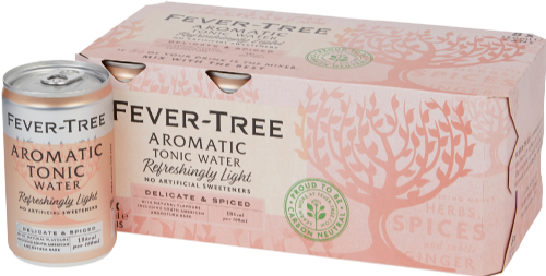 FEVER-TREE R. Light Aromatic Tonic Water - Cans (8x150ml) (Pack of 3)