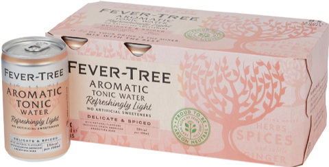 FEVER-TREE R. Light Aromatic Tonic Water - Cans (8x150ml) (Pack of 3)