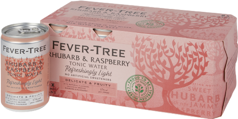 FEVER-TREE R Light Rhubarb & Rasp Tonic Water Cans (8x150ml) (Pack of 3)