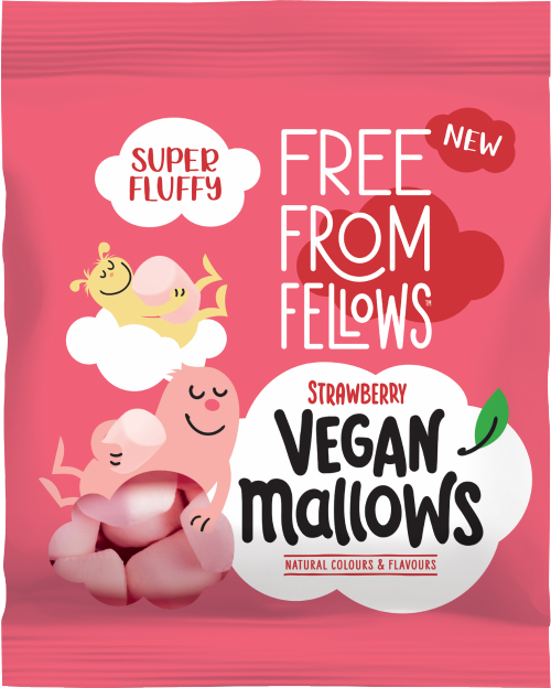 FREE FROM FELLOWS Strawberry Vegan Mallows 105g (Pack of 10)