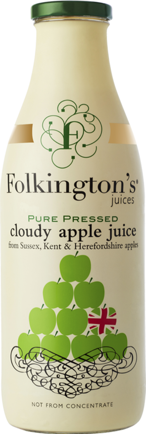 FOLKINGTON'S Cloudy Apple Juice 1000ml (Pack of 6)