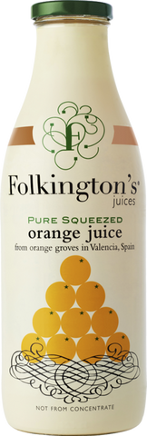 FOLKINGTON'S Pure Squeezed Orange Juice 1000ml (Pack of 6)