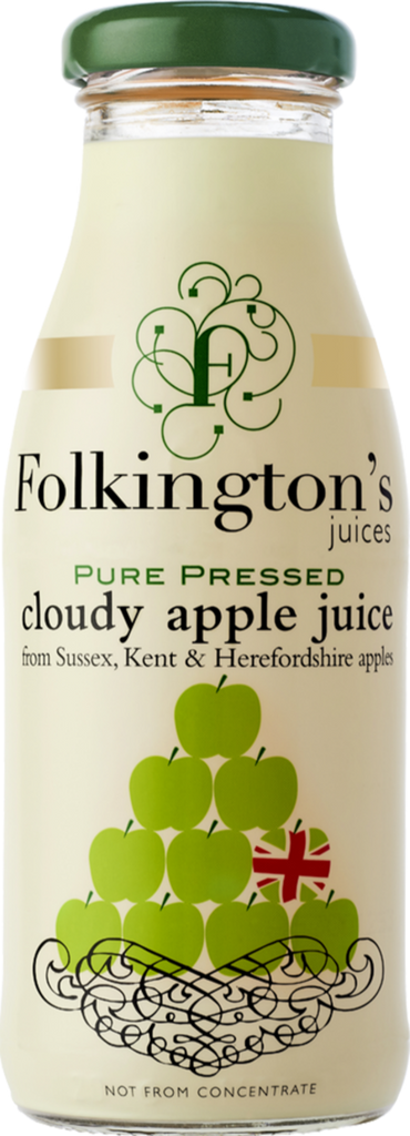 FOLKINGTON'S Cloudy Apple Juice 250ml (Pack of 12)