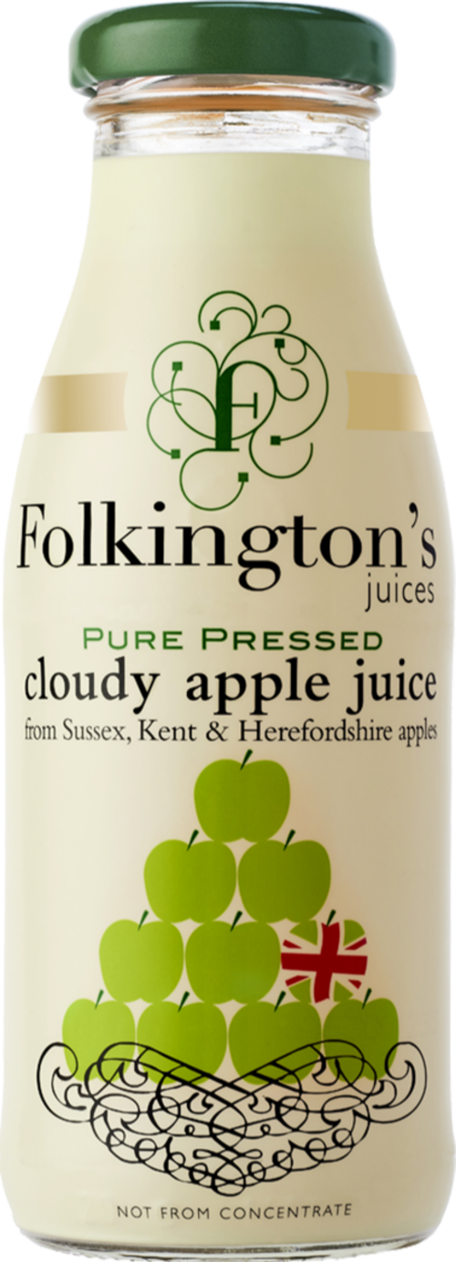 FOLKINGTON'S Cloudy Apple Juice 250ml (Pack of 12)