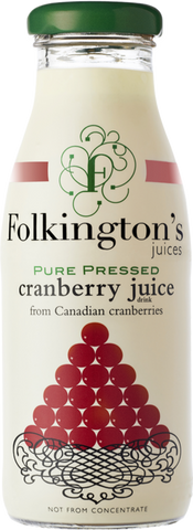 FOLKINGTON'S Pure Pressed Cranberry Juice 250ml (Pack of 12)