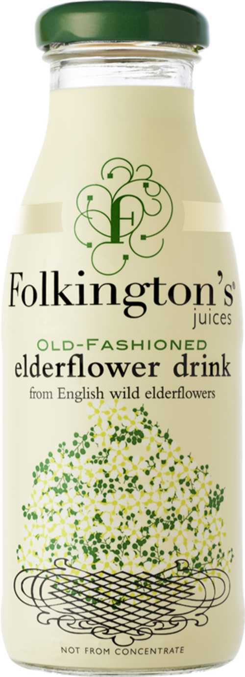 FOLKINGTON'S Old-Fashioned Elderflower Drink 250ml (Pack of 12)