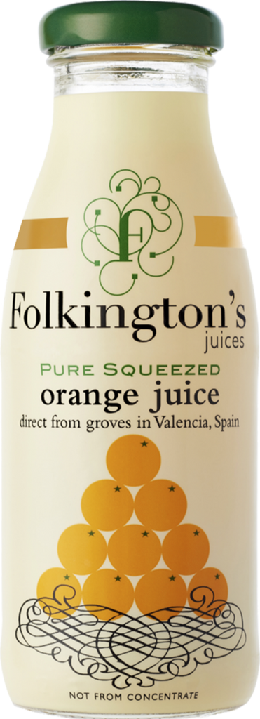 FOLKINGTON'S Pure Squeezed Orange Juice 250ml (Pack of 12)